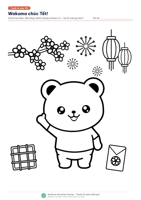 Wakuma chúc Tết! – tranh tô màu